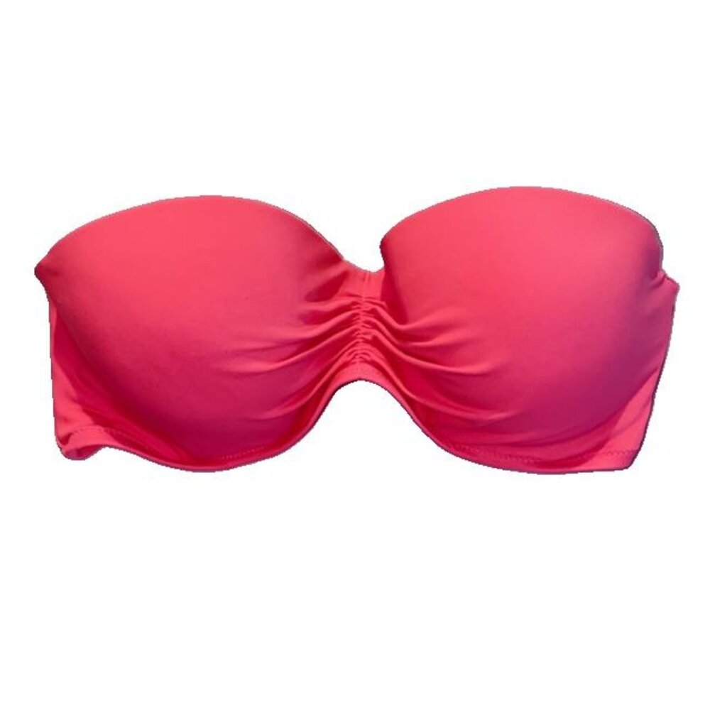VS Coral Pink Strapless Bikini Top